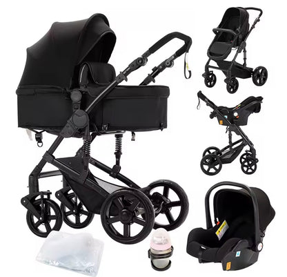 3 in 1 Baby Stroller – Lightweight Infant Travel System | Foldable Baby Carriage for Newborns & Toddlers | Compact Pushchair with Car Seat for Kids & Mothers