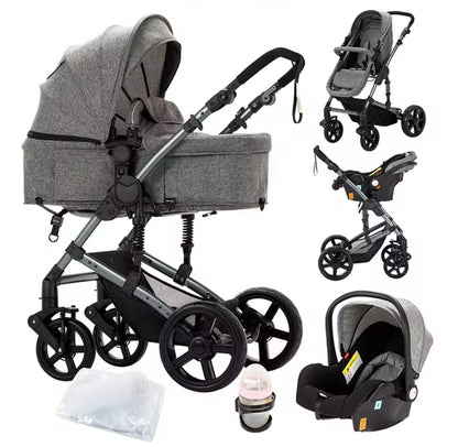 3 in 1 Baby Stroller – Lightweight Infant Travel System | Foldable Baby Carriage for Newborns & Toddlers | Compact Pushchair with Car Seat for Kids & Mothers