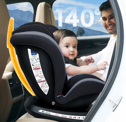 Multi-Stage 360° Swivel Baby Car Seat for Newborns & Toddlers | ISOFIX & Belt Fit, Adjustable Harness